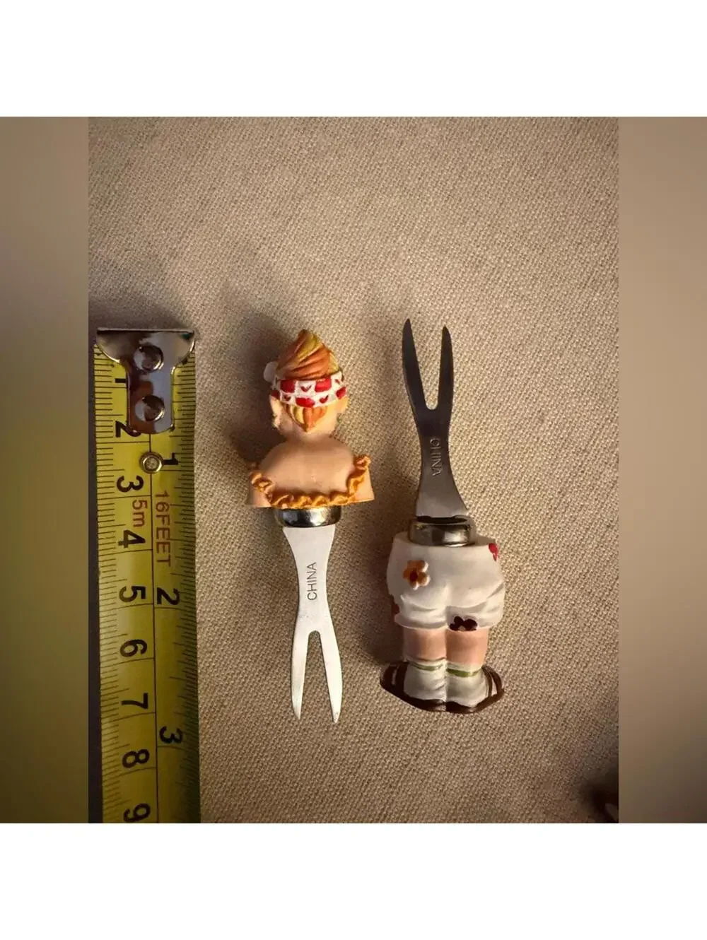 Boston Warehouse Vintage Whimsical corn on the cob holders BBQ Folk for 8 NWOT